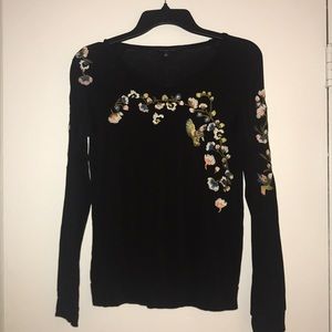 Embroidered long sleeve top